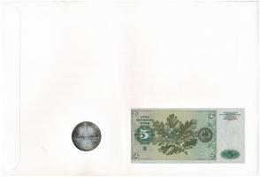 NSZK "Németország - Albrecht Dürer" érmés és bankjegyes, pecsételt boríték benne 1971D 5M ...