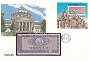 Románia 1966. 10L borítékban, alkalmi bélyeggel és bélyegzéssel T:I Romania 1966. 10 Lei in envelope with stamps and cancellations C:UNC