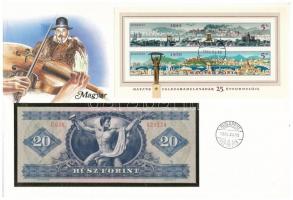1980. 20Ft borítékban, alkalmi bélyeggel és bélyegzéssel T:I 1980. 20 Forint in envelope with stamps and cancellations C:UNC