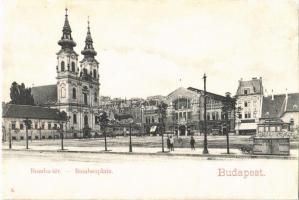 Budapest I. Bomba tér (ma Batthyány tér), Budai vásárcsarnok, Petz Ágoston és Wirth Antal üzlete (r)