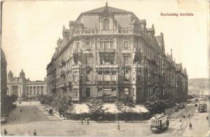 1916 Budapest V. Szabadság kávéház és saját kiadása, villamosok (EB)