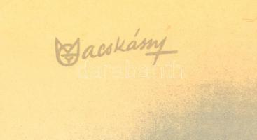 1947 Macskássy János (1910-1993): Újjáépítési állami sorsjáték, plakát, 82×57 cm