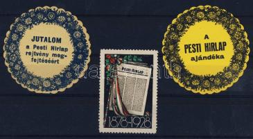 1928 3db Pesti Hírlap levélzáró
