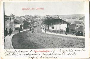 1903 Dorohoi, Dorohoj; Calea Dorobantilor / street view. Phot & Edit. J. Ambre (worn corners)