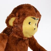 Retró forgó kezű majom, működik, felhúzó kulcs pótolt, alján ragasztott, m:15 cm