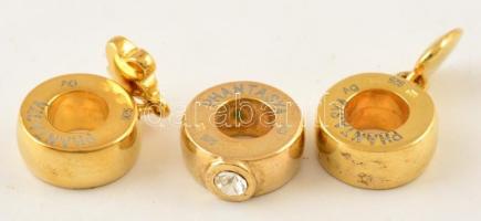 Aranyozott ezüst(Ag) charmok, 3 db, jelzettek, bruttó: 13,8 g