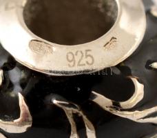 Ezüst(Ag) zománcozott charm, 2 db, jelzett, bruttó: 16 g