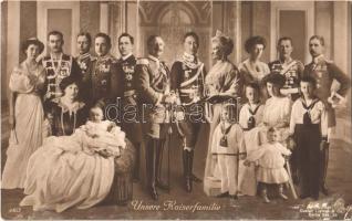 Unsere Kaiserfamilie / the Prussian royal family, Wilhelm II, Augusta Victoria of Schleswig-Holstein, Crown Prince Wilhelm, etc. Verlag von Gustav Liersch & Co. (surface damage)