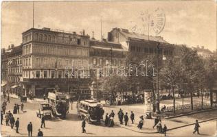 1915 Berlin, Unter den Linden, Kranzler-Ecke / street view, shops, omnibus, automobile (EK)