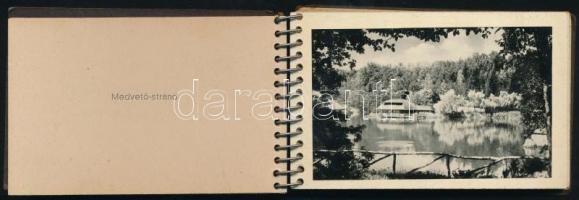 cca 1930 Szováta Gyógyfürdő, kisméretű spirálos leporelló, 20 képpel, 6×9 cm