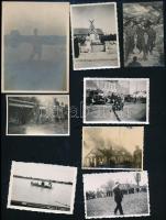 cca 1930-1945 Katonákat, csendőröket, katonai emlékműveket ábrázoló fotók, 8 db, 8×5 és 12×9 cm közötti méretekben