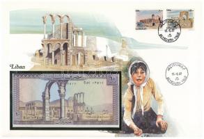 Libanon 1986. 10L , felbélyegzett borítékban, bélyegzéssel T:I  Lebanon 1986. 10 Livres in envelope with stamp and cancellation C:UNC