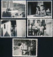 cca 1930-1940 Gödi életképek, tájak, 15 db negatív és 15 db fotó, a negatívok és a fotók nem azonosak, 6×9 cm