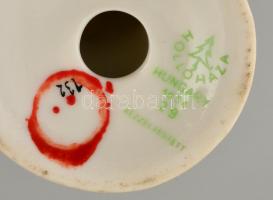 Hollóházi madárka, porcelán, kézzel festett,apró kopásnyomokkal, jelzett, m: 14 cm