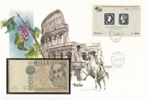 Olaszország 1982. 1000L felbélyegzett borítékban, bélyegzéssel T:I  Italy 1982. 1000 Lire in envelope with stamp and cancellation C:UNC