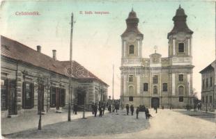 1912 Celldömölk, Római katolikus templom, üzletek (EB)