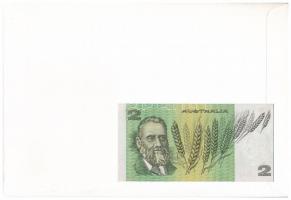 Ausztrália 1983. 2 Dollars borítékban, alkalmi bélyeggel és bélyegzéssel T:I Australia 1983. 2 Dolla...