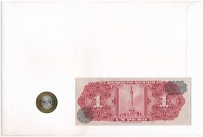 Mexikó "Azték naptár" érmés és bankjegyes, pecsételt boríték benne 1994. 10P érmével és 19...