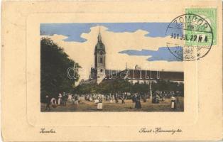 1911 Zombor, Sombor; Szentháromság tér, piac / Trinity square and market. TCV card (EK)