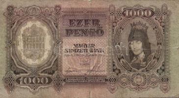 1914. 2K + 1918. 10.000K piros "Magyarország" körbélyegzővel + 1943. 1000K T:III,III/IV