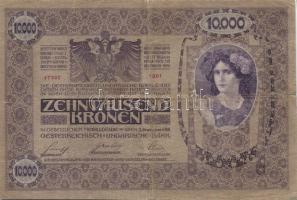 1914. 2K + 1918. 10.000K piros "Magyarország" körbélyegzővel + 1943. 1000K T:III,III/IV