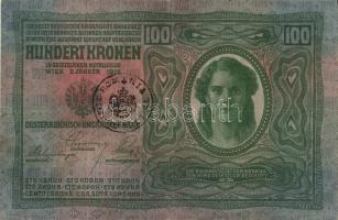 1912. 100K (2x) + 1915. 50K (1x) román ellenbélyegzőkkel T:II,II/III