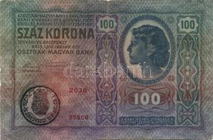 1912. 100K (2x) + 1915. 50K (1x) román ellenbélyegzőkkel T:II,II/III