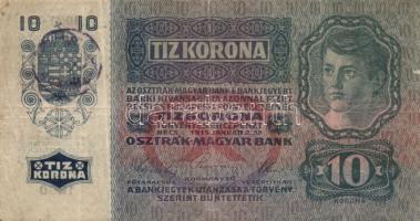 1912. 100K cseh ellenbélyeggel + 1914. 50K szerb ellenbélyegzővel + 1915. 10K (2x) román ellenbélyegzővel T:II/III,III