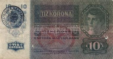 1912. 100K cseh ellenbélyeggel + 1914. 50K szerb ellenbélyegzővel + 1915. 10K (2x) román ellenbélyeg...