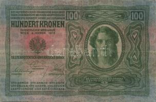 1912. 100K cseh ellenbélyeggel + 1914. 50K szerb ellenbélyegzővel + 1915. 10K (2x) román ellenbélyeg...