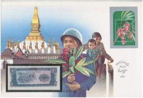Laosz 1979. 1K felbélyegzett borítékban, bélyegzéssel T:I  Lao 1979. 1 Kip in envelope with stamp and cancellation C:UNC