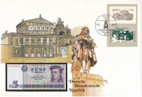 NDK 1975. 5M felbélyegzett borítékban, bélyegzéssel T:I  GDR 1975. 5 Mark in envelope with stamp and cancellation C:UNC