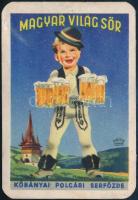 1943 Kőbányai Polgári Sörfőzde magyar világos sör kártyanaptár