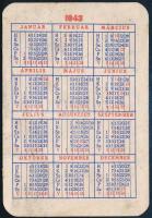 1943 Kőbányai Polgári Sörfőzde magyar világos sör kártyanaptár