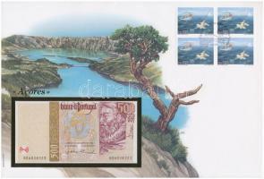 Azori-szigetek 2000. 500E felbélyegzett borítékban, bélyegzéssel T:I  Azores 2000. 500 Escudos in envelope with stamp and cancellation C:UNC