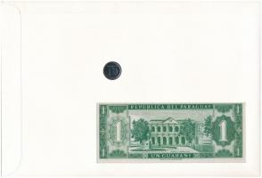 Paraguay "Chaco katona" érmés és bankjegyes, pecsételt boríték benne 1984. 1G rozsdamentes...