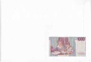 San Marino  1990. 1000L  felbélyegzett borítékban, bélyegzéssel T:I 
San Marino  1990. 1000 Lire in...