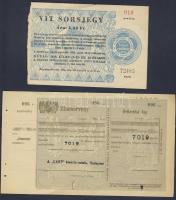 1959. VIT sorsjegy + Postatakarékpénztári csekk (blankó)