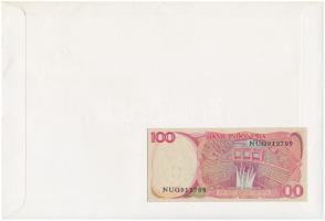 Indonézia 1984. 100R felbélyegzett borítékban, bélyegzéssel T:I 
Indonesia 1984. 100 Rupiah in enve...