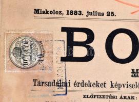 1893 Borsod miskolci értesítő illetékbélyeggel