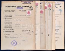 1942-43 8 db hivatalból portóköteles okmány portóbélyegekkel