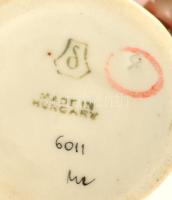 Drasche táncoló mackó, kézzel festett, jelzett, hibátlan, m: 9 cm