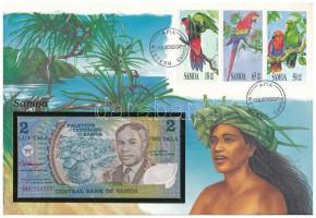 Szamoa ~1990. 2T felbélyegzett borítékban, bélyegzéssel T:I  Samoa ~1990. 2 Tala in envelope with stamp and cancellation C:UNC