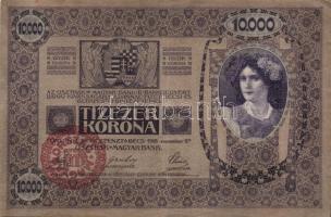 1918. 10.000K piros "Magyarország" körbélyegzővel T:II/III+