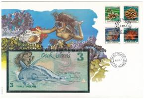 Cook-szigetek 1987. 3$ felbélyegzett borítékban, bélyegzéssel T:I  Cook Islands 1987. 3 Dollars in envelope with stamp and cancellation C:UNC