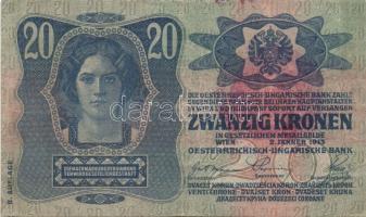 1902-15. 10K (1x), 20K (2x), 1000K (1x) piros "Magyarország" körbélyegzővel T:II,II-