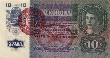 1902-15. 10K (1x), 20K (2x), 1000K (1x) piros "Magyarország" körbélyegzővel T:II,II-