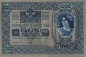 1902-15. 10K (1x), 20K (2x), 1000K (1x) piros "Magyarország" körbélyegzővel T:II,II-