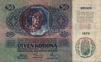 1902-14. 50K, 100K, 1000K piros "Magyarország" körbélyegzővel T:II/III+