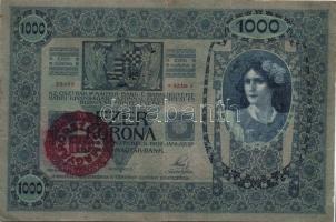 1902-14. 50K, 100K, 1000K piros "Magyarország" körbélyegzővel T:II/III+